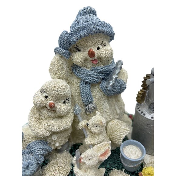 Snowman Family Figurine By Encore Group 1999 "Stayin Cool" Winter Scene Decor - Picture 6 of 16